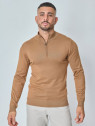 Pull col montant zippé style moderne - Camel