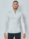 Pull col montant zippé style moderne - Blanc