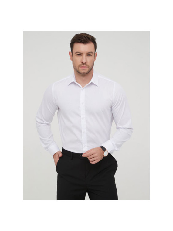 Chemise classique unie pour homme - Blanche
