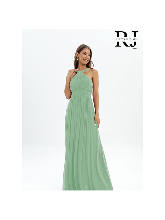 Robe de soirée fluide col montant