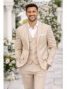 Costume homme beige 3 pièces