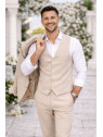 Costume homme beige 3 pièces
