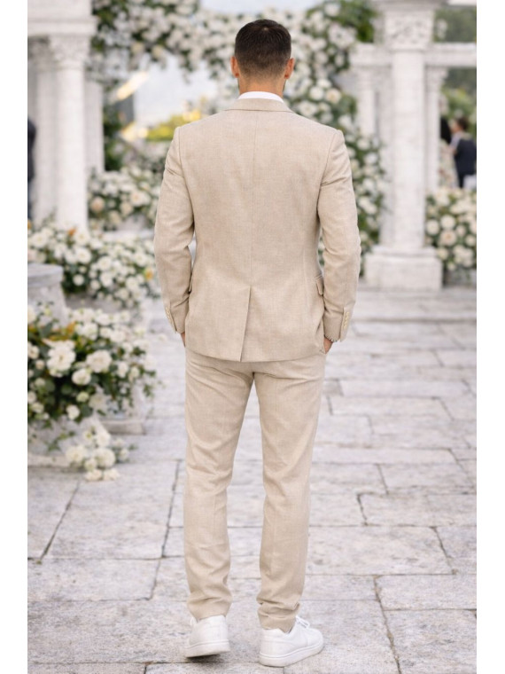 Costume homme beige 3 pièces